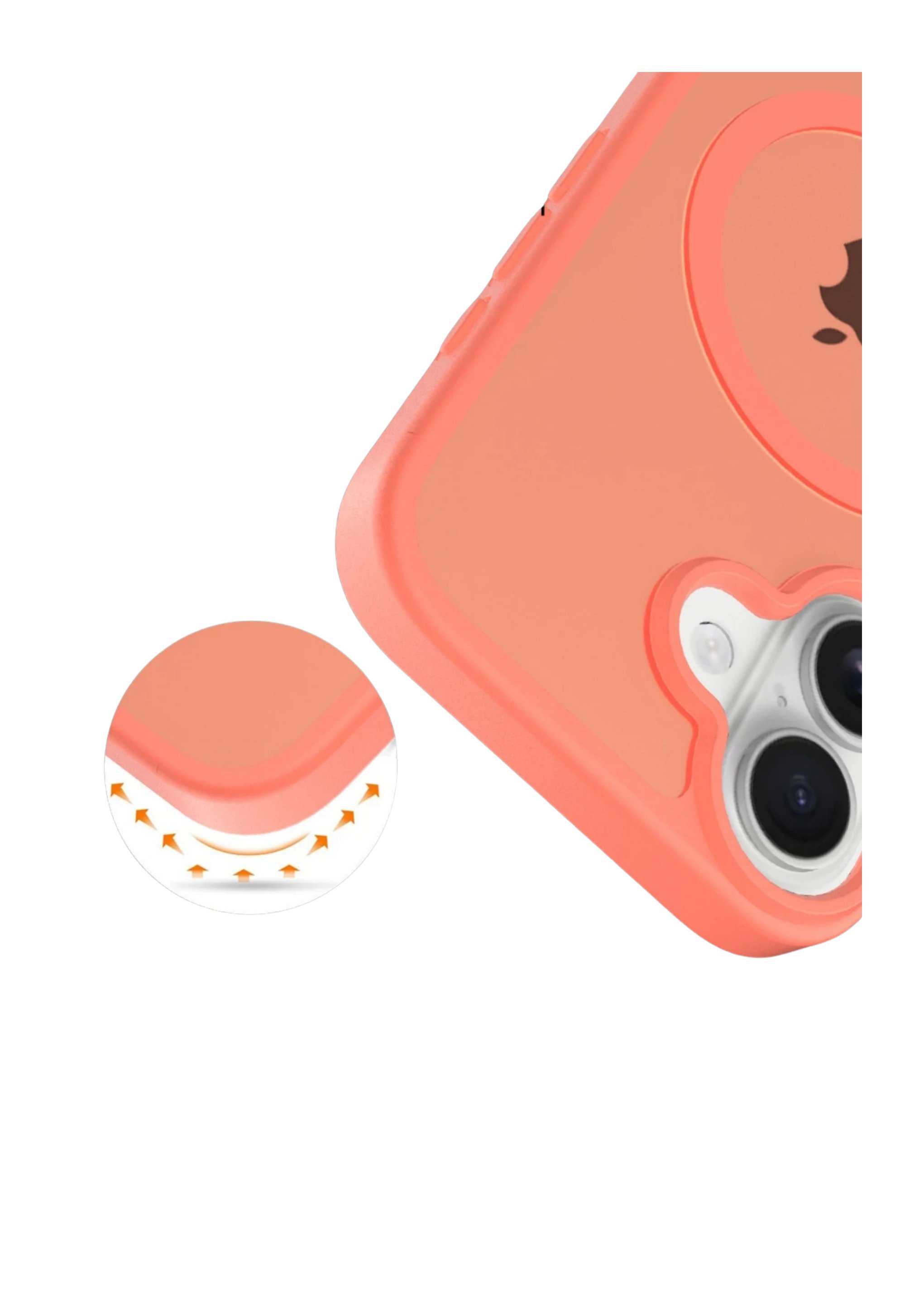 MAGSAFE KILIFLARJOKOJTSKN25Apple iPhone 17 Jota MagSafe Uyumlu Şeffaf Telefon Kılıfı – Turuncu