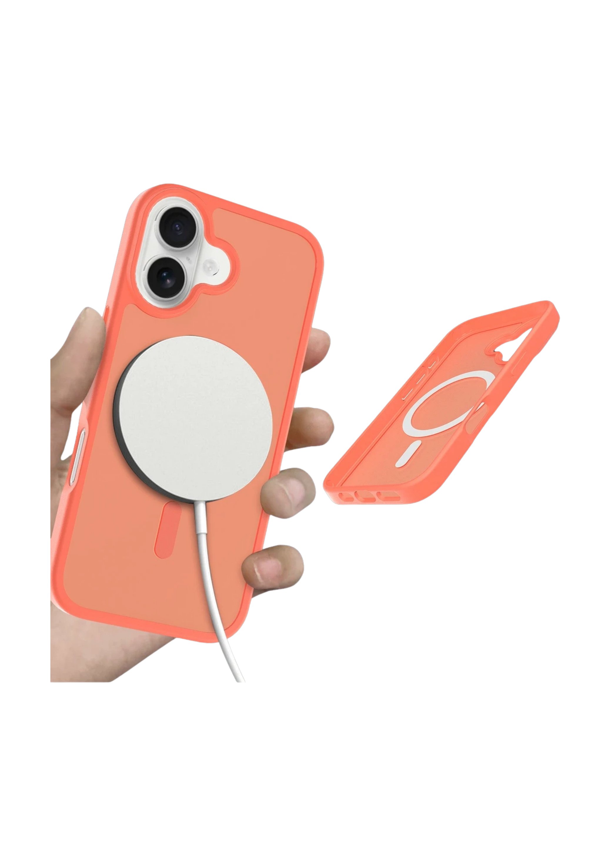 MAGSAFE KILIFLARJOKOJTSKN25Apple iPhone 17 Jota MagSafe Uyumlu Şeffaf Telefon Kılıfı – Turuncu