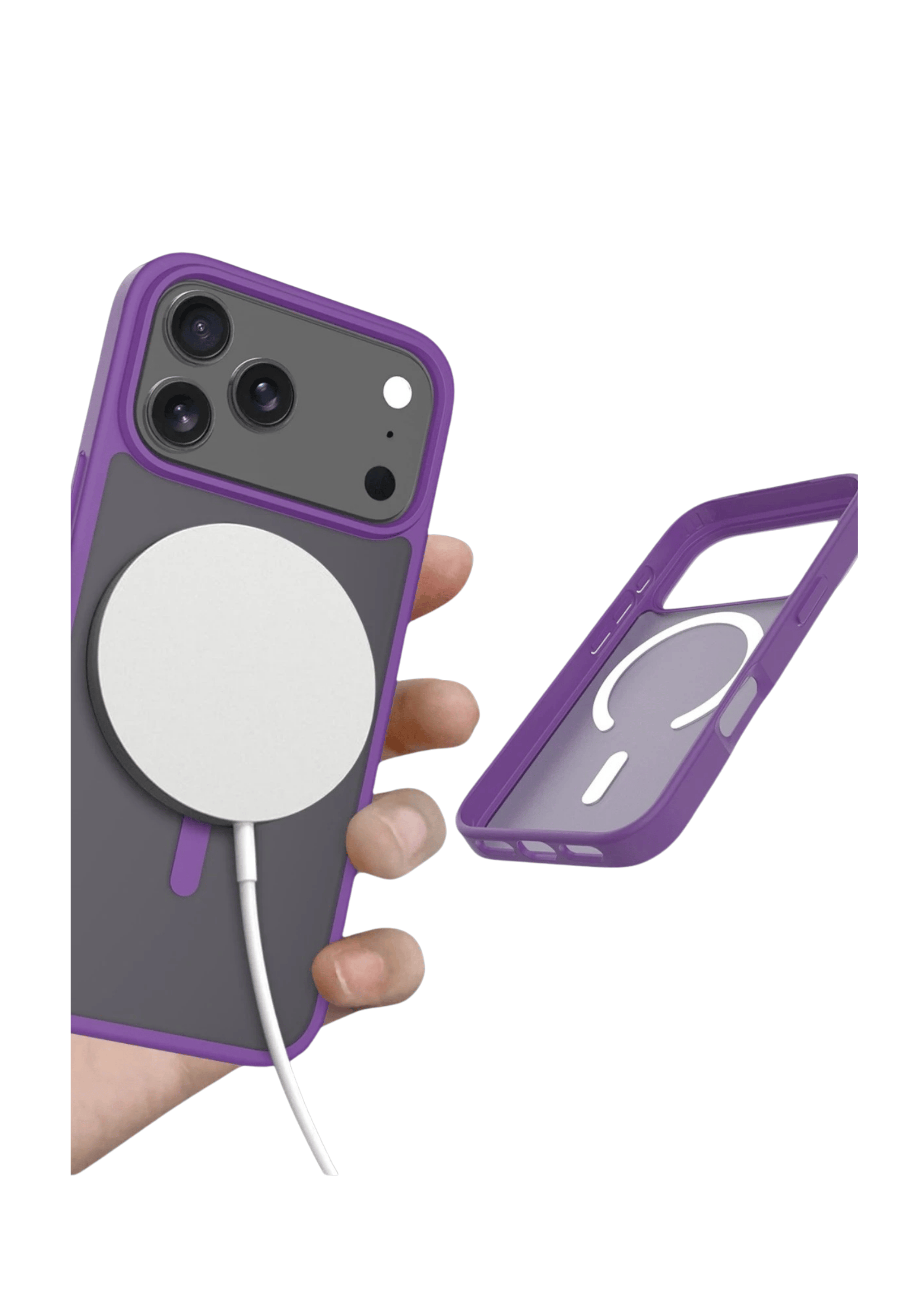 MAGSAFE KILIFLARJOKOJTSKN28Apple iPhone 17 Pro Jota MagSafe Uyumlu Şeffaf Telefon Kılıfı – Derin Mor