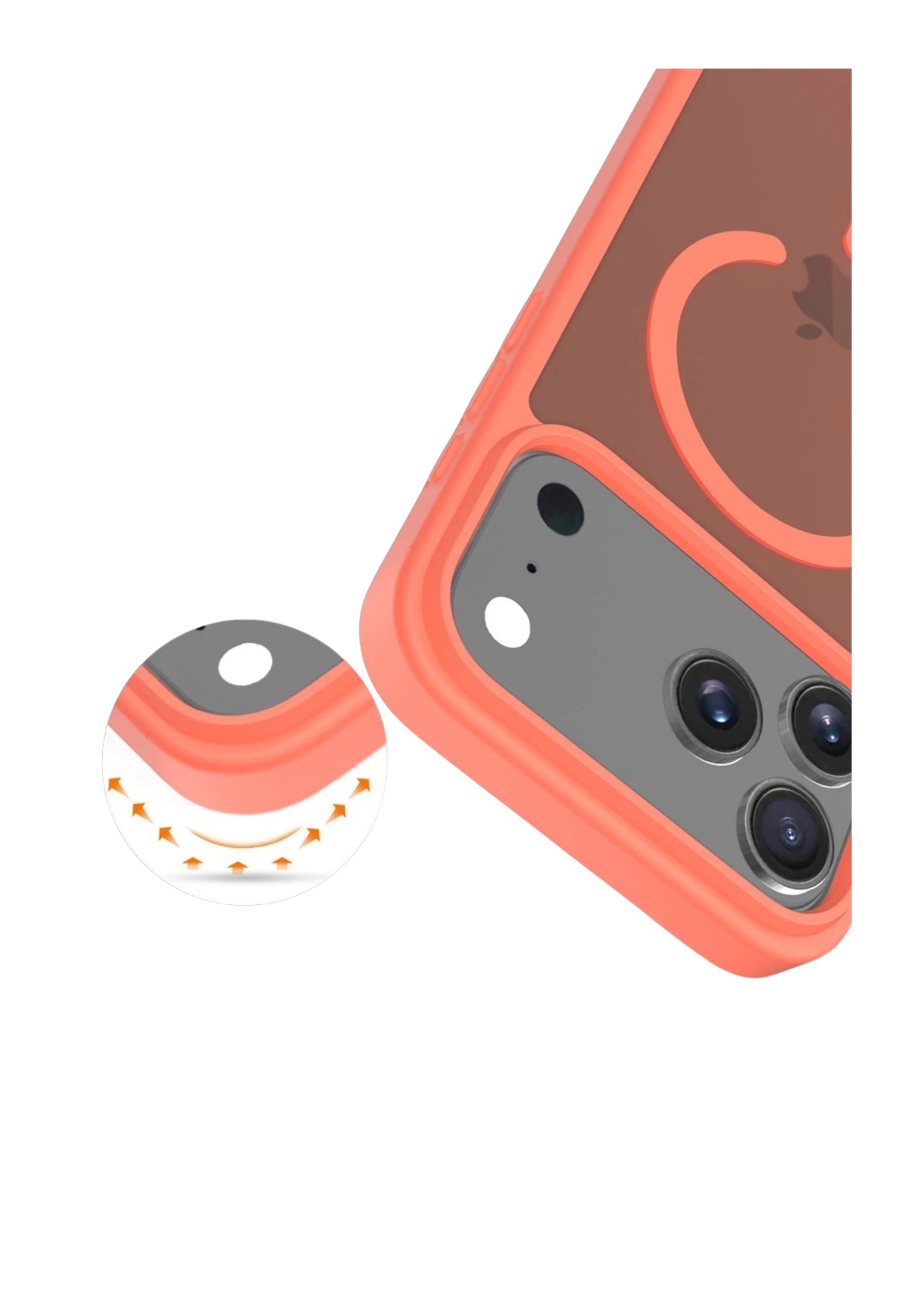 MAGSAFE KILIFLARJOKOJTSKN27Apple iPhone 17 Pro Jota MagSafe Uyumlu Şeffaf Telefon Kılıfı – Turuncu