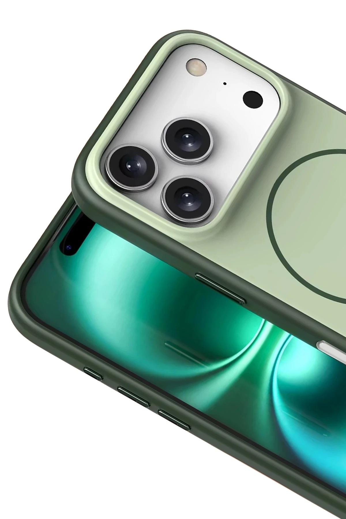 MAGSAFE KILIFLARJOKONVMGSF10Apple iPhone 17 Pro Max MagSafe Uyumlu Neva Serisi Telefon Kılıfı – Koyu Yeşil