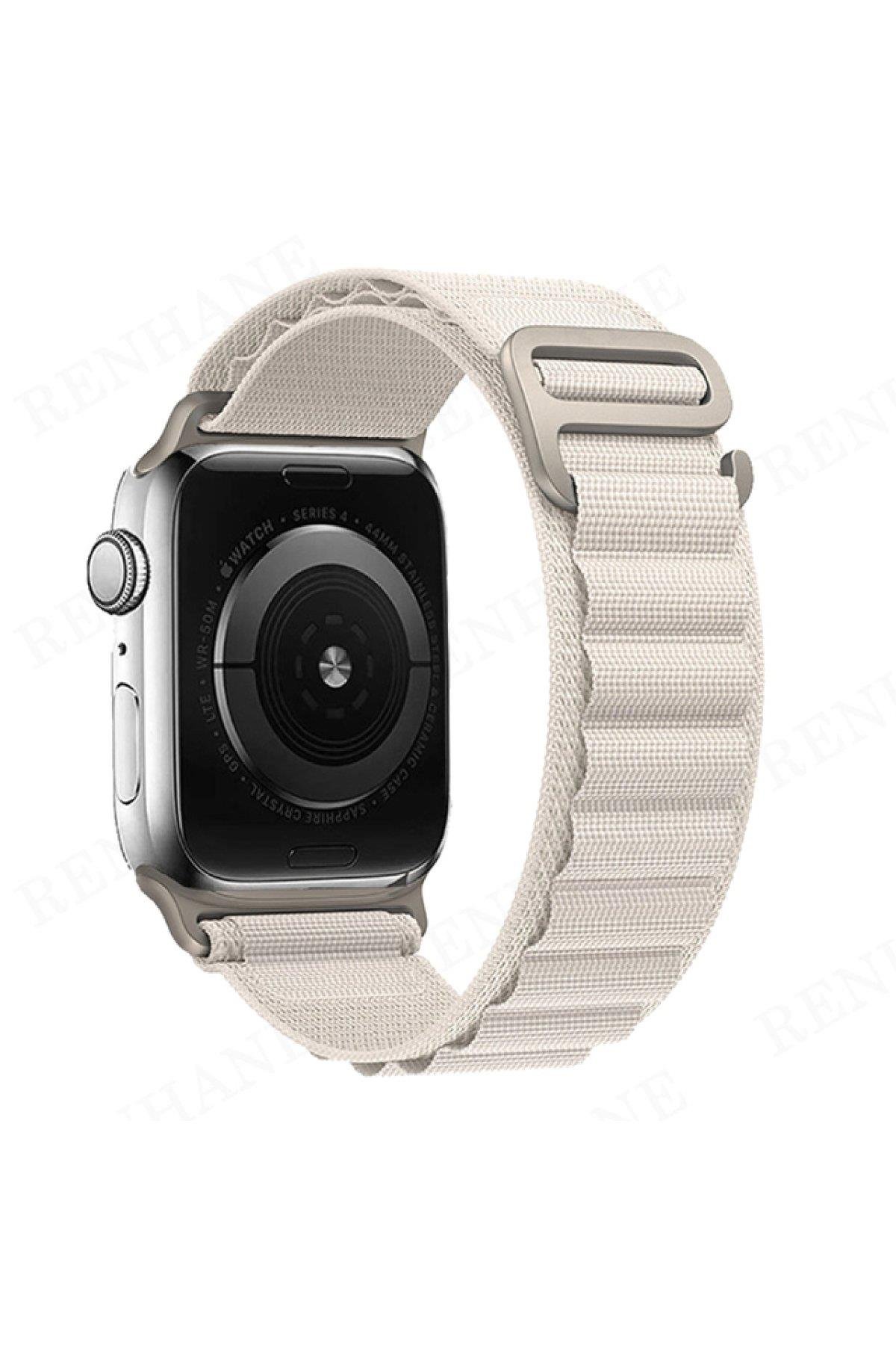HASIR BEZ KORDONLARNEWFACEHSR11Apple Watch 38mm/40mm/41mm Mountain Kordon - Beyaz