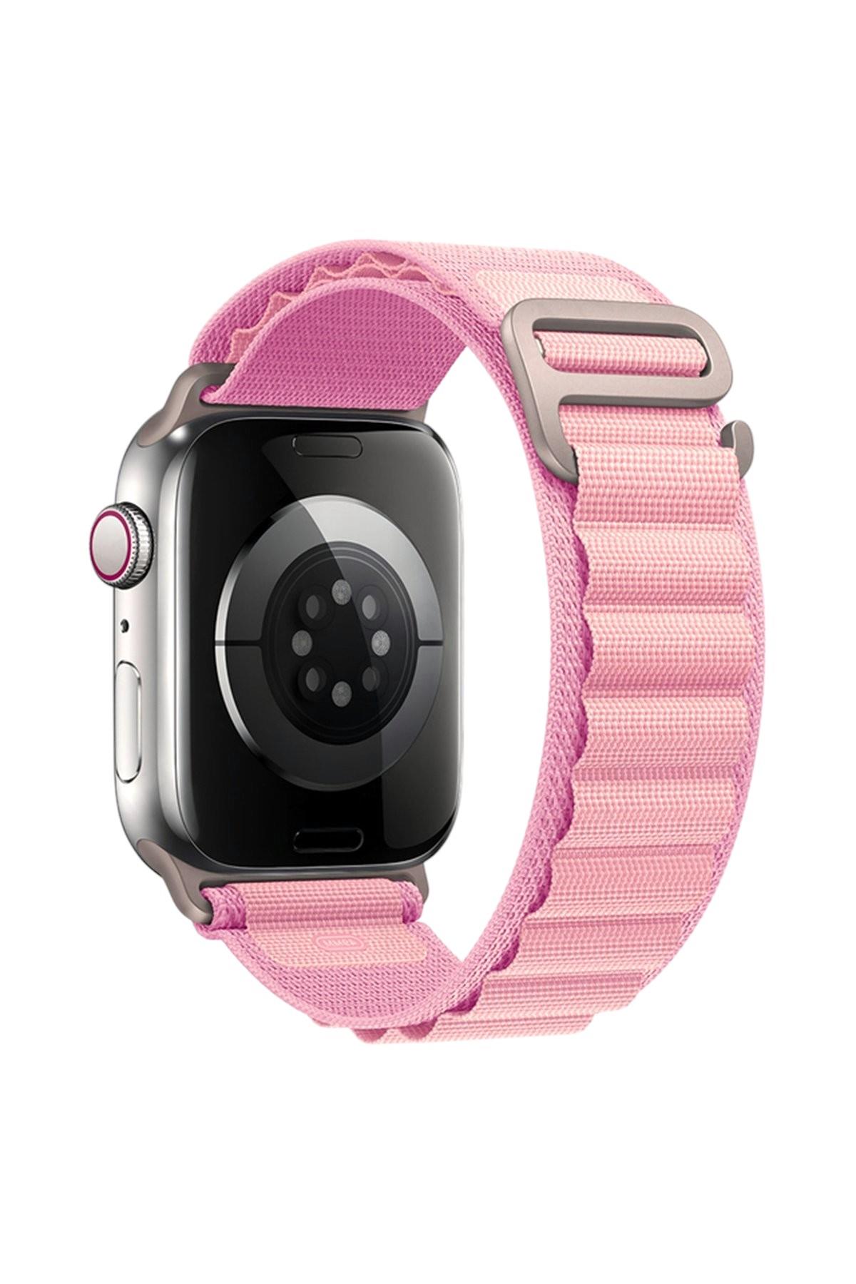 HASIR BEZ KORDONLARNEWFACEHSR09Apple Watch 38mm/40mm/41mm Mountain Kordon - Açık Pembe