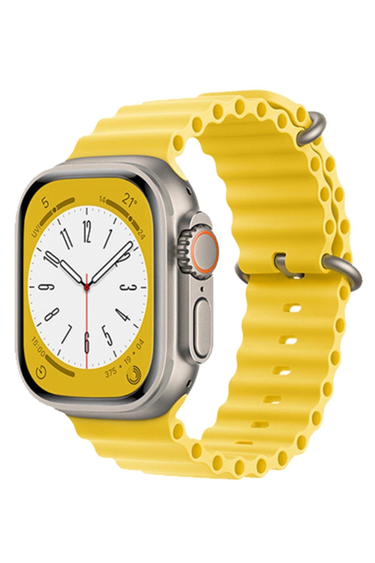 SİLİKON KORDONLARNEWFACEOCN03Apple Watch 38mm/40mm/41mm Ocean Kordon - Sarı