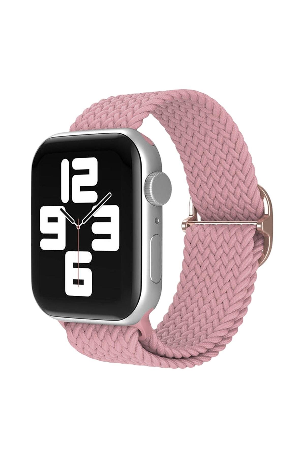 ÖRGÜ KORDONLARNEWFACEÖRG01 Apple Watch 38mm/40mm/41mm Star Kordon - Pudra Pembe