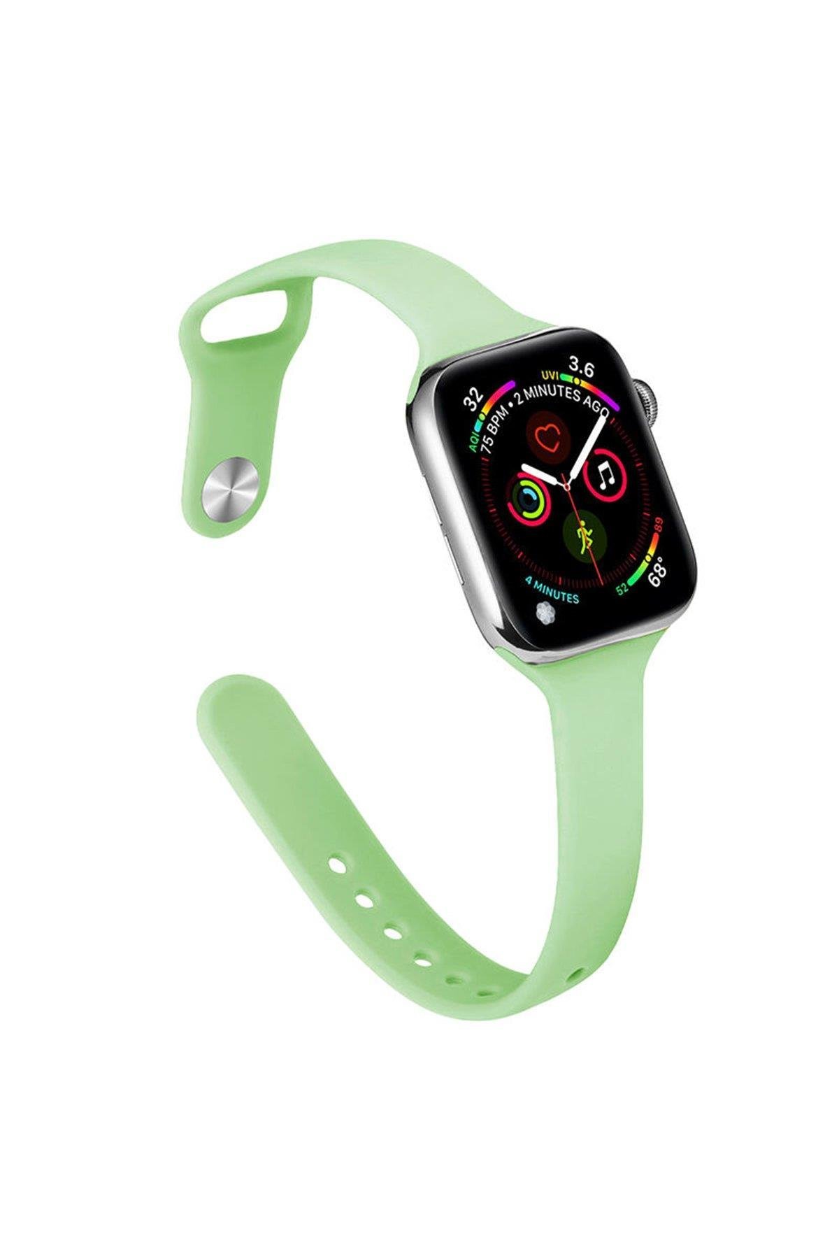 SİLİKON KORDONLARNEWFACEKLSK03Apple Watch 42mm / 44mm / 45mm / 46mm / 49mm Klasik Kordon - Su Yeşili