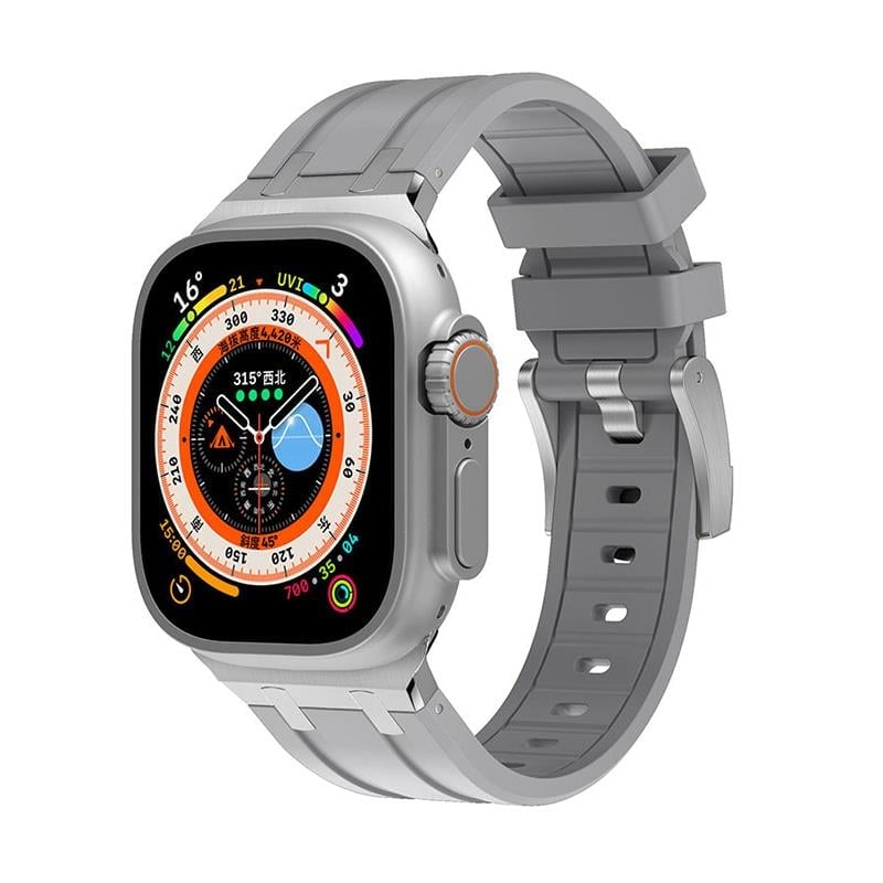 SİLİKON KORDONLARZORESLKN02Apple Watch 42mm / 44mm / 45mm / 46mm / 49mm Silikon Kordon - Gümüş