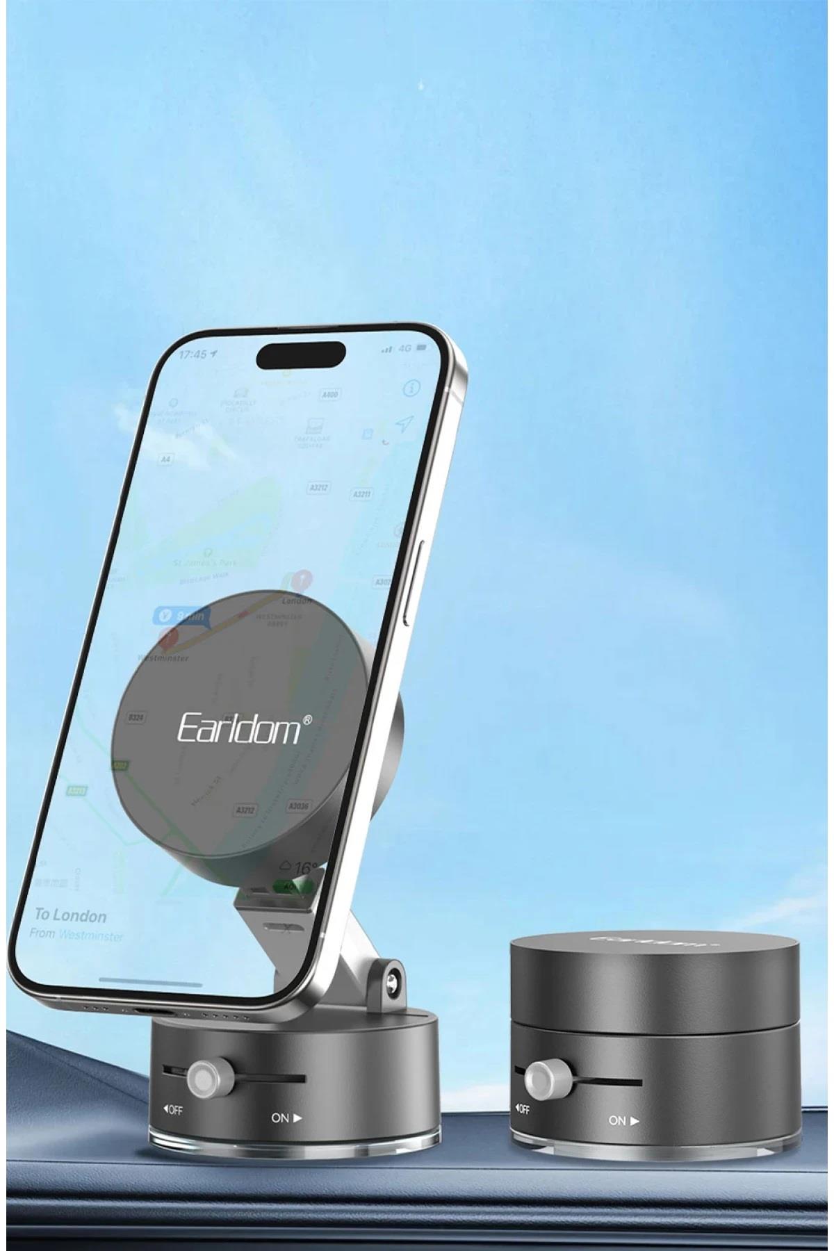 Telefon TutucuEARLDOMPHNHLDR01Earldom EH315 Ayarlanabilir Katlanabilir Manyetik Magsafe Telefon Tutucu - Siyah