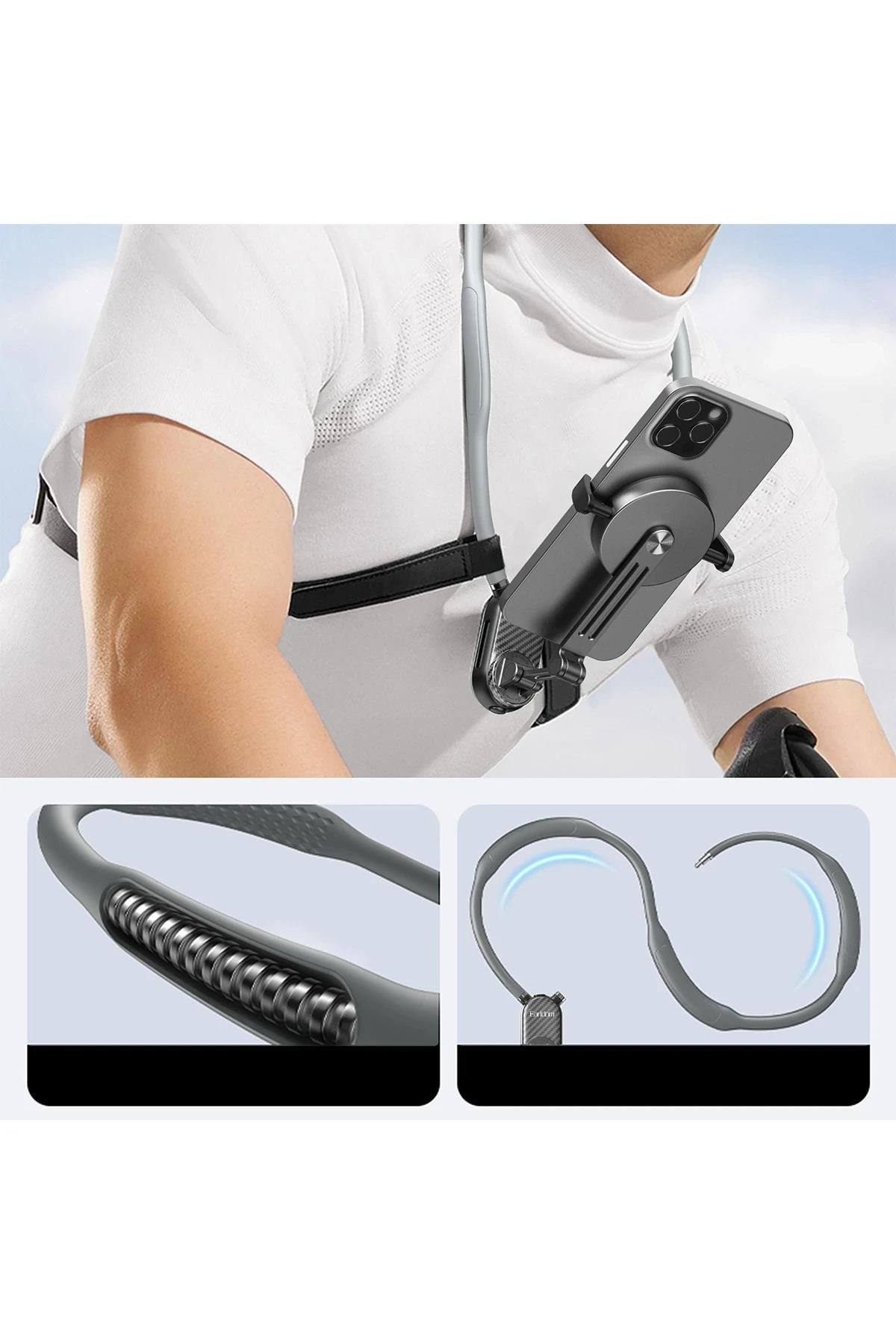 Telefon TutucuEARLDOMPHNHLDR02Earldom NH04 Ayarlanabilir Boyun Askılı Manyetik Telefon Tutucu - Siyah