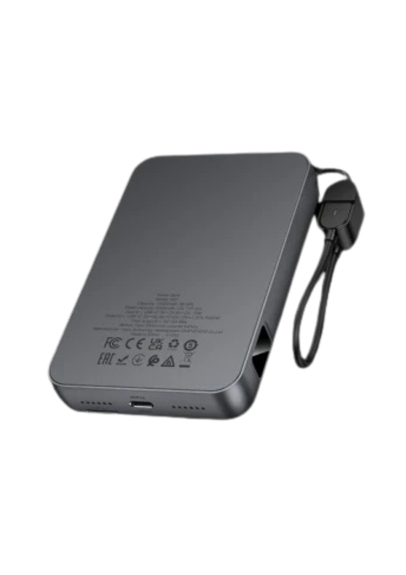 PowerbankHOCO.PWRBNK01Hoco. Q47 Shine 10.000 mAh MagSafe Powerbank – PD 20W Hızlı Şarj, Dahili Retro Oyun Konsolu, Siyah