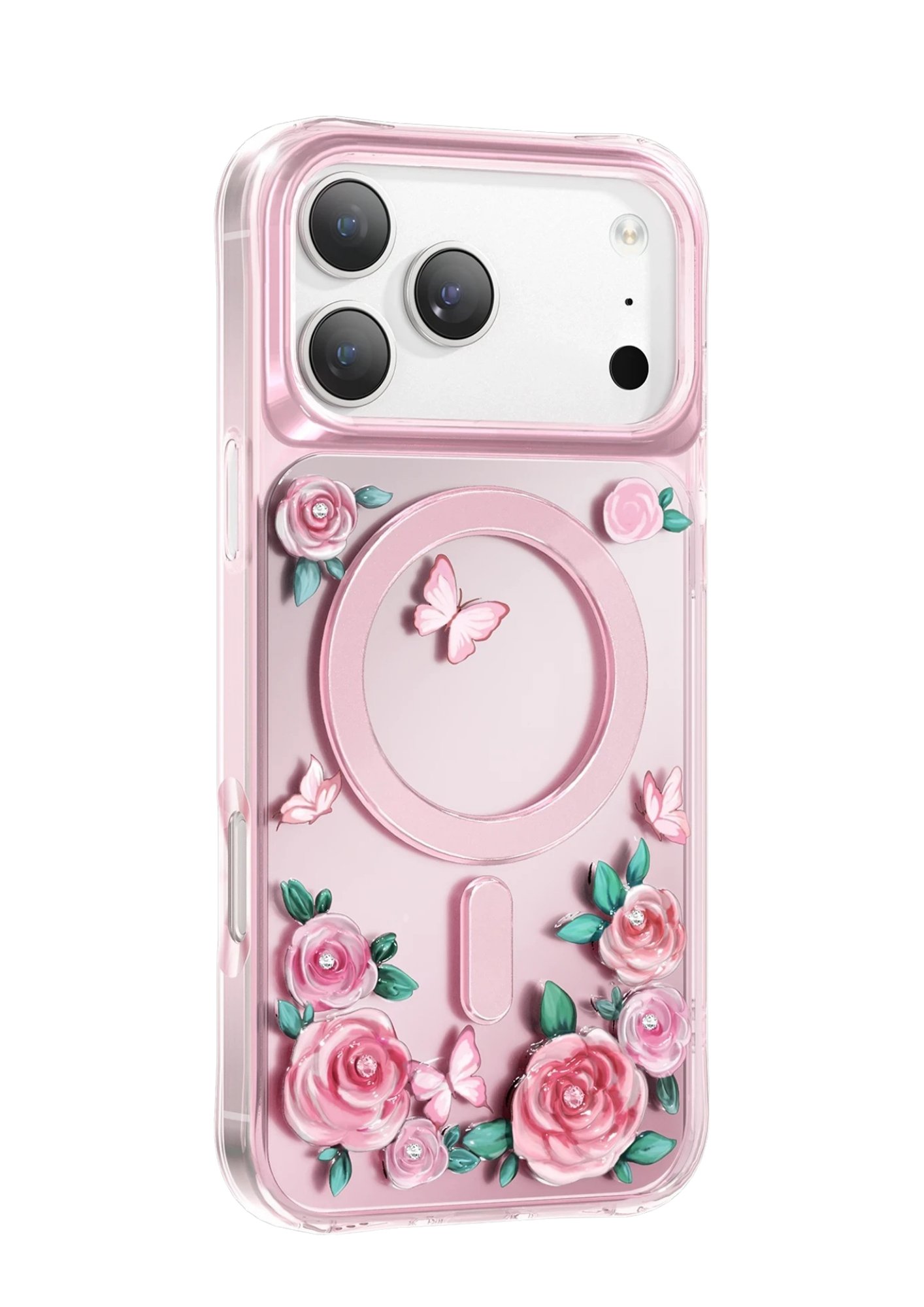 KEEPHONE MARKA KILIFLARKEEPHONERSLND02Keephone Apple iPhone 17 Pro Max Roseland Darbe Korumalı MagSafe Kılıf – Pembe