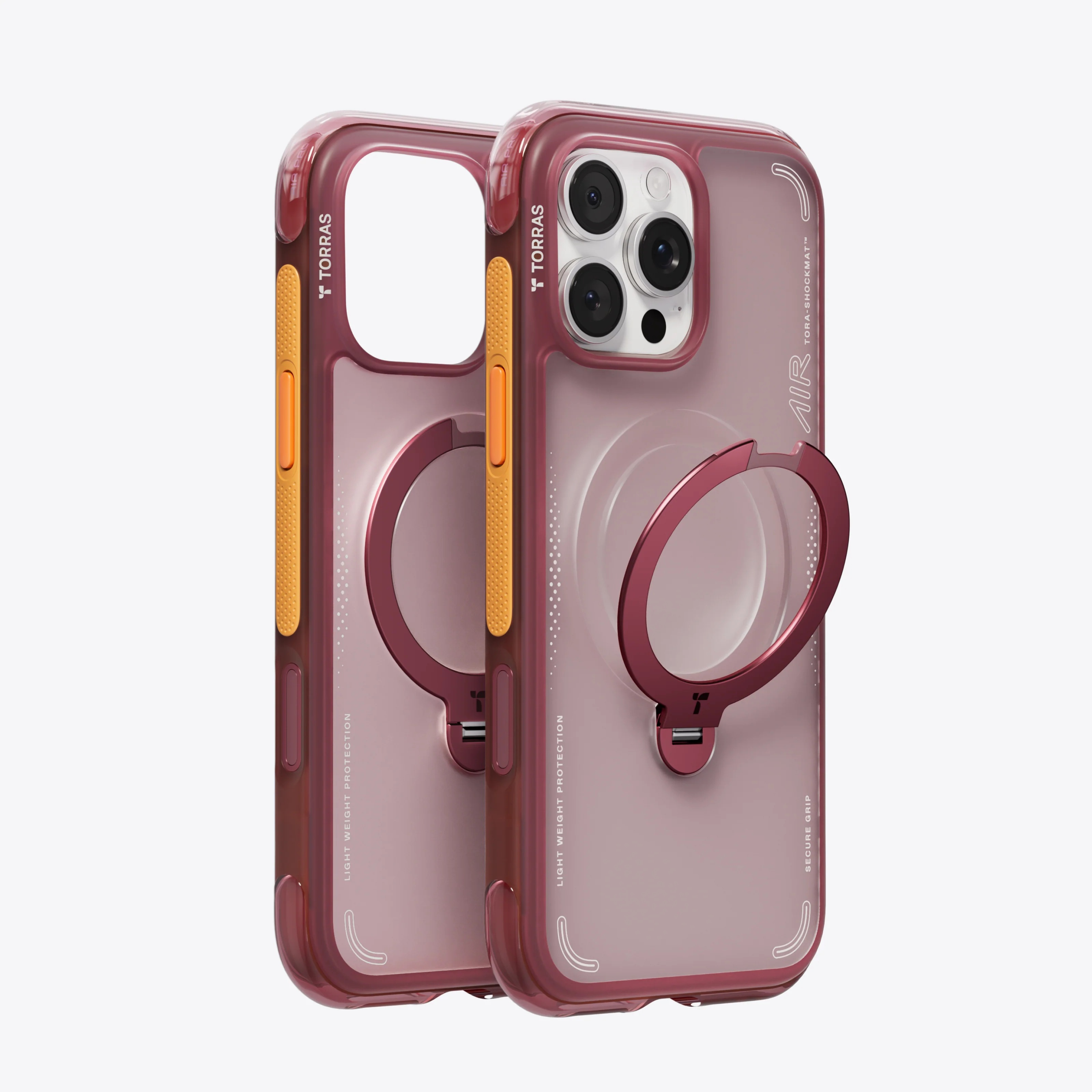 TORRAS MARKA KILIFLARTORRASTRRS15Torras iPhone 16 Pro Max Ostand Spin Air MagSafe Standlı Koruma Kılıf – Kırmızı