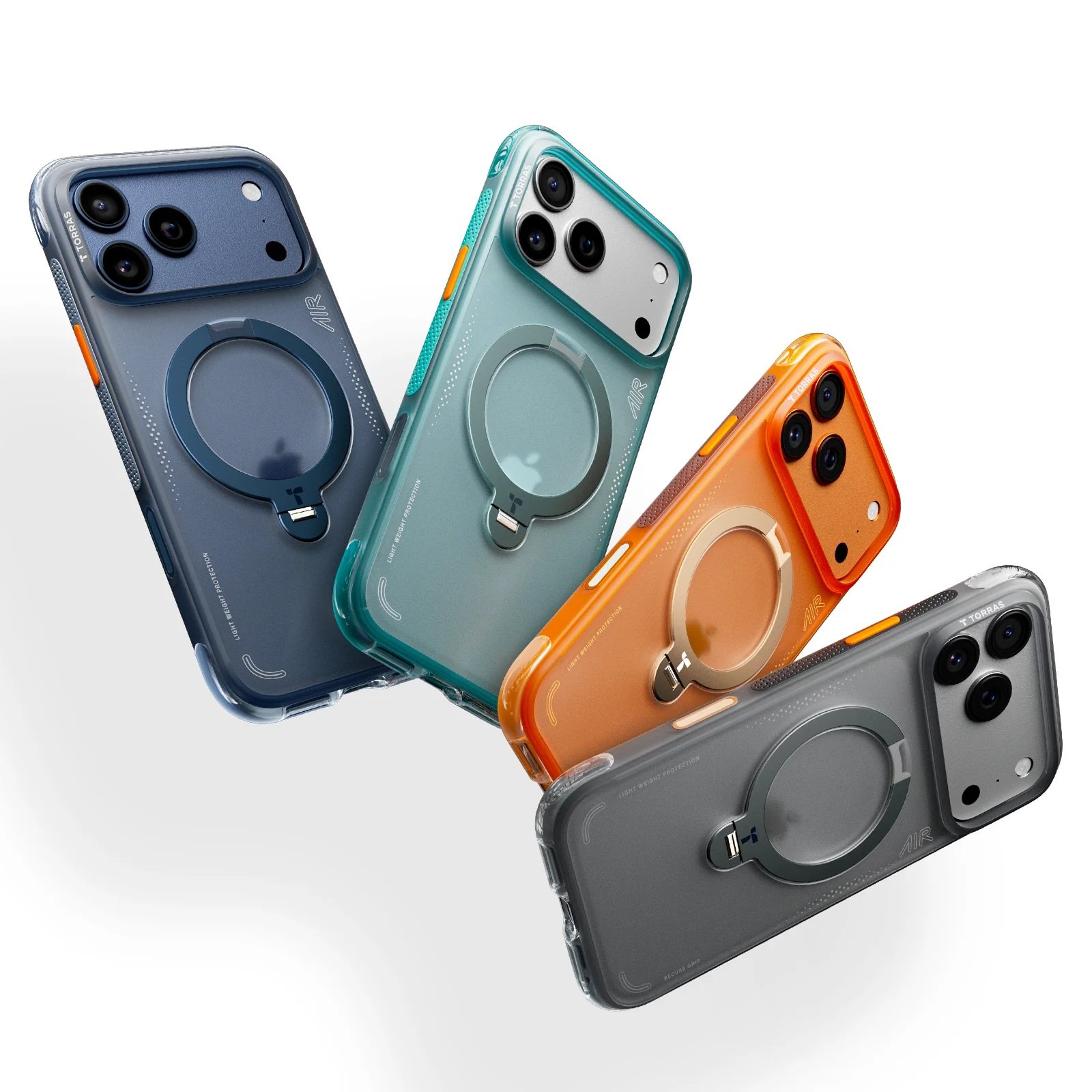 TORRAS MARKA KILIFLARTORRASTRRS05Torras iPhone 17 Pro Ostand Spin Air MagSafe Standlı Koruma Kılıf – Lacivert