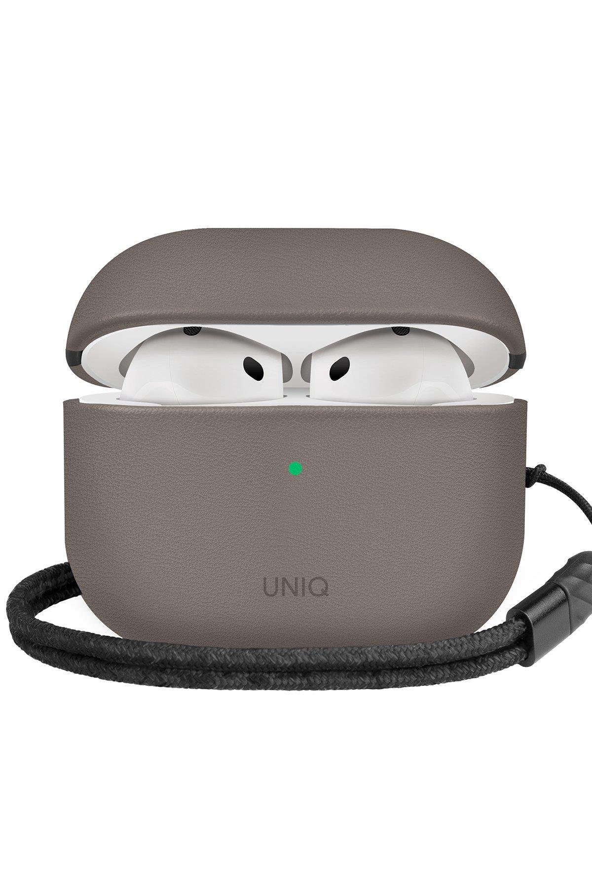 UNIQ AİRPODS KILIFLARIUNIQUNQ43Uniq Airpods 4 (4.nesil) Lyden DS Deri Kılıf - Titan Gri