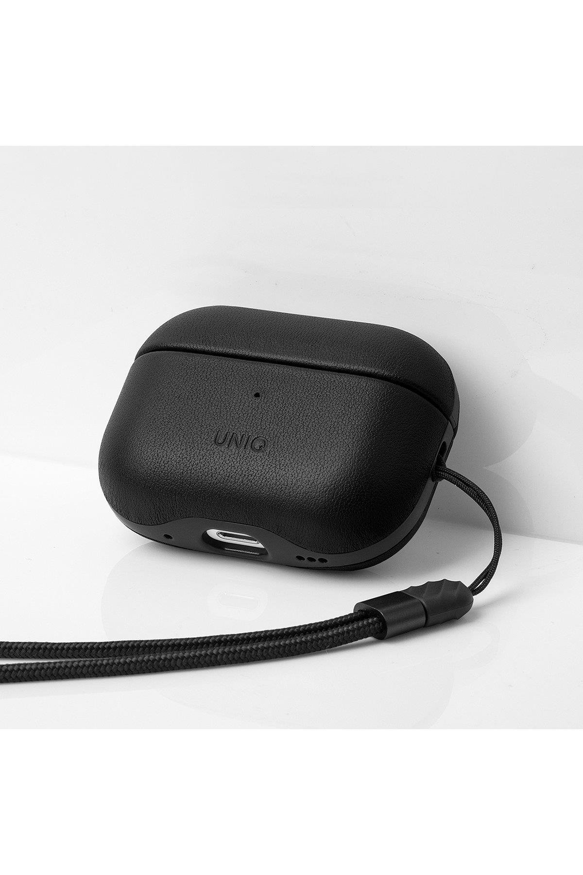 UNIQ AİRPODS KILIFLARIUNIQUNQ27Uniq Airpods Pro 2 (2.nesil) Terra Genuine Deri Kılıf - Siyah