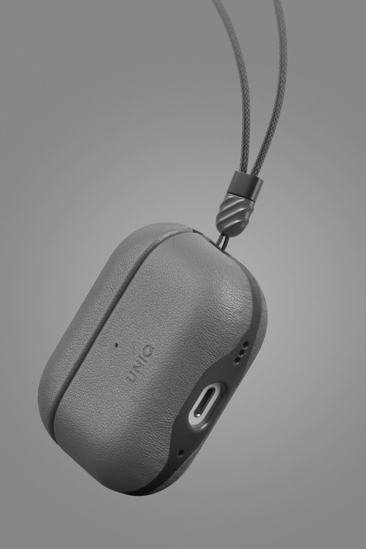 UNIQ AİRPODS KILIFLARIUNIQUNQ25Uniq Airpods Pro 2 (2.nesil) Lyden DS Deri Kılıf - Siyah