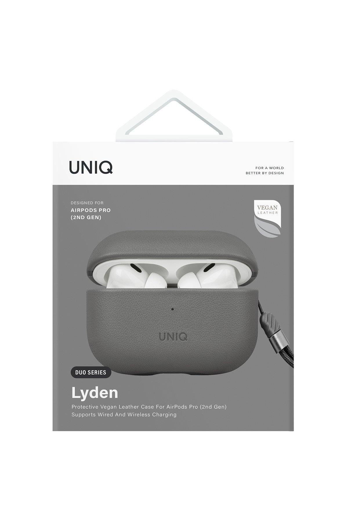 UNIQ AİRPODS KILIFLARIUNIQUNQ25Uniq Airpods Pro 2 (2.nesil) Lyden DS Deri Kılıf - Siyah