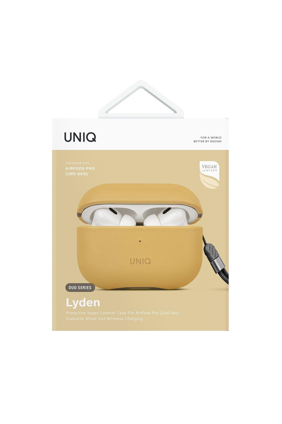 UNIQ AİRPODS KILIFLARIUNIQUNQ24Uniq Airpods Pro 2 (2.nesil) Lyden DS Deri Kılıf - Sarı