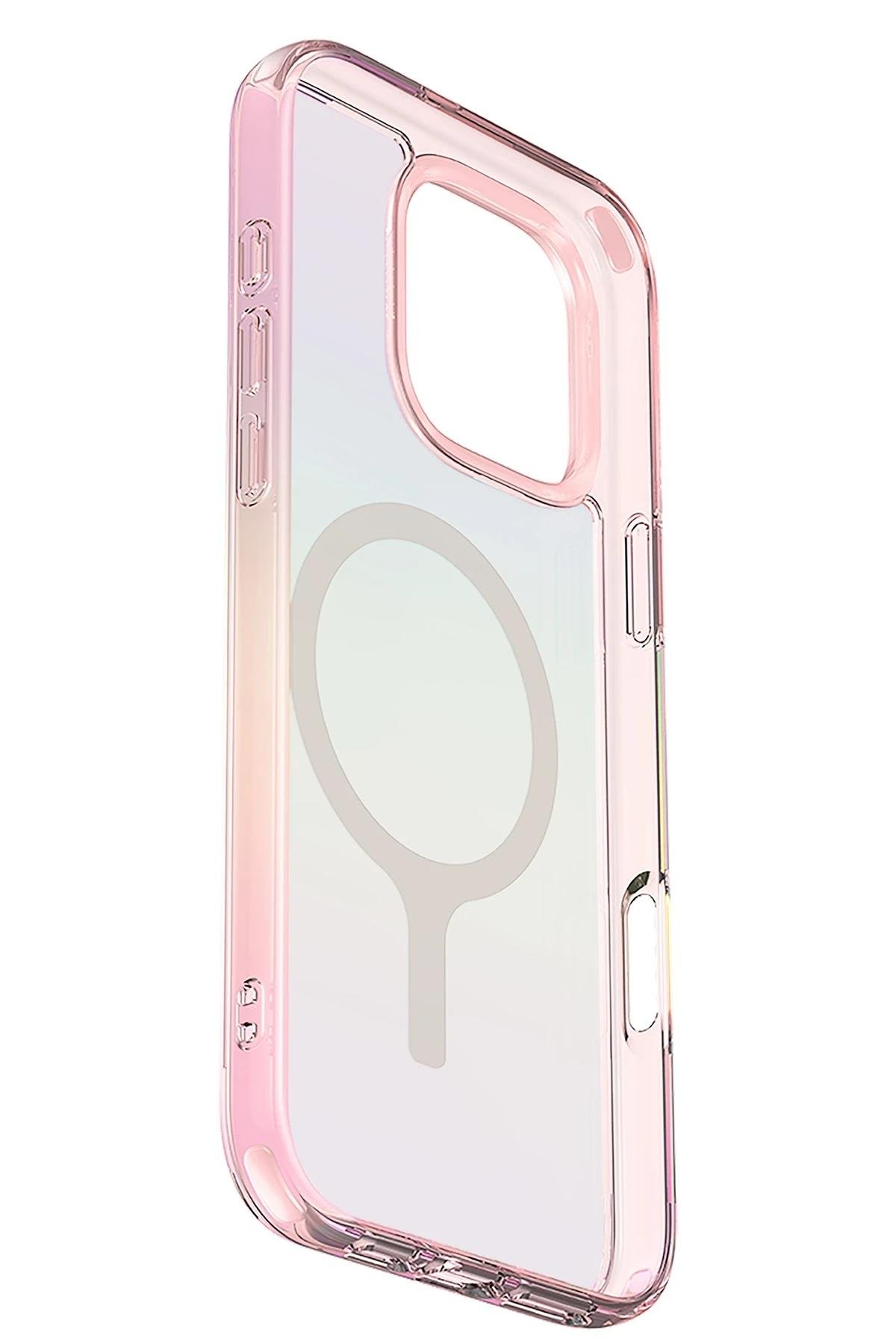 UNIQ MARKA KILIFLAR UNIQUNQ61Uniq Apple iPhone 16 Pro Iridescia Magsafe Kapak - Pembe Rainbow