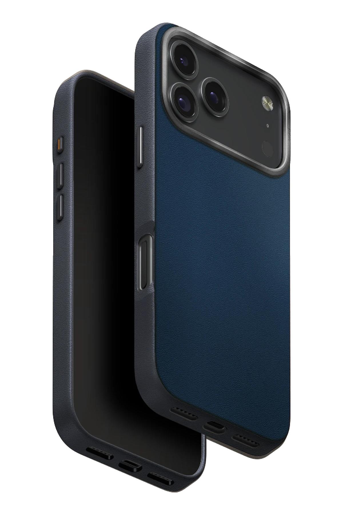 UNIQ MARKA KILIFLAR UNIQUNQ69Uniq Apple iPhone 17 Pro MagSafe Uyumlu Lyden DS Deri Telefon Kılıfı – Lacivert