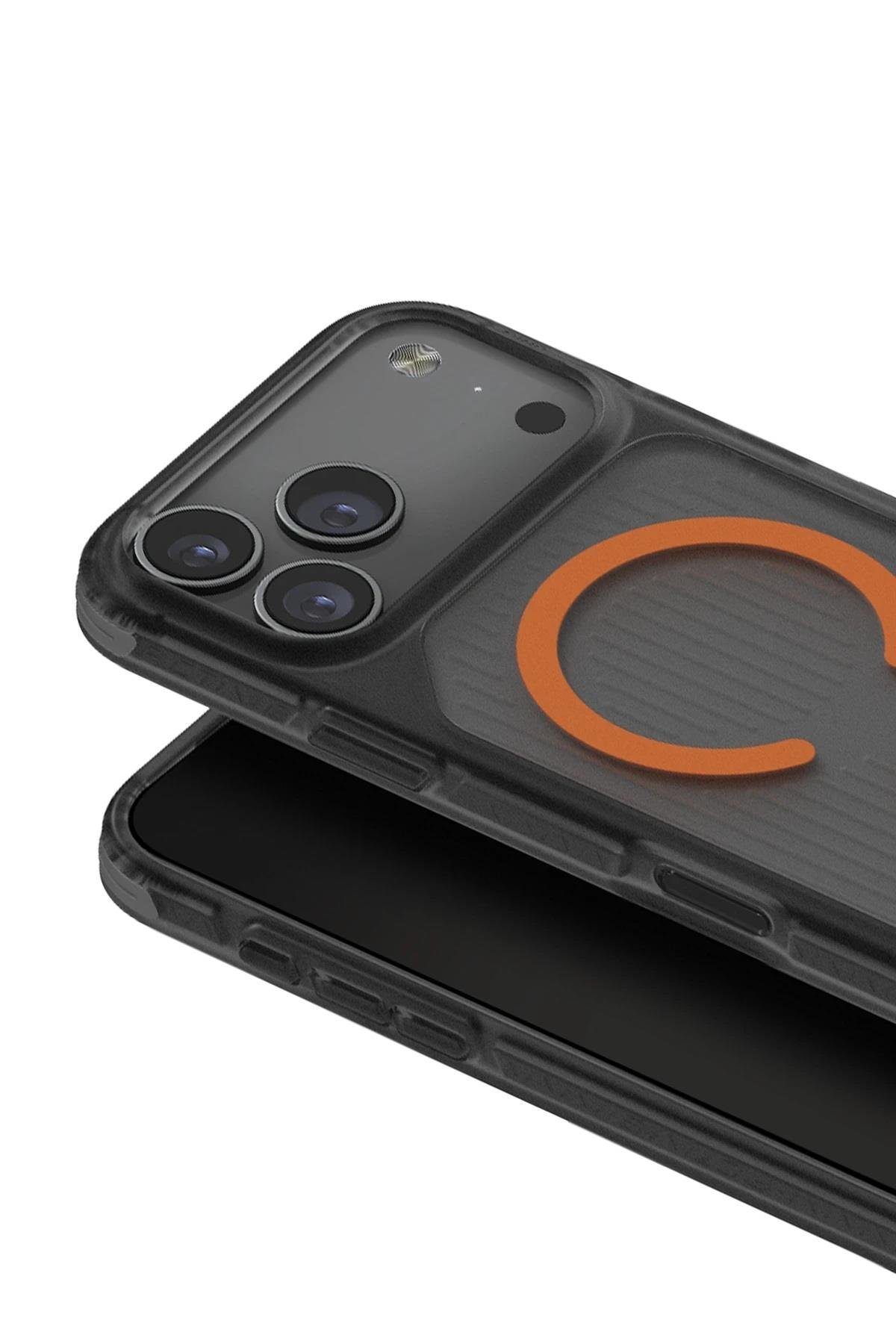 UNIQ MARKA KILIFLAR UNIQUNQ71Uniq Apple iPhone 17 Pro MagSafe Uyumlu Combat Active Darbe Emici Kılıf – Siyah Turuncu