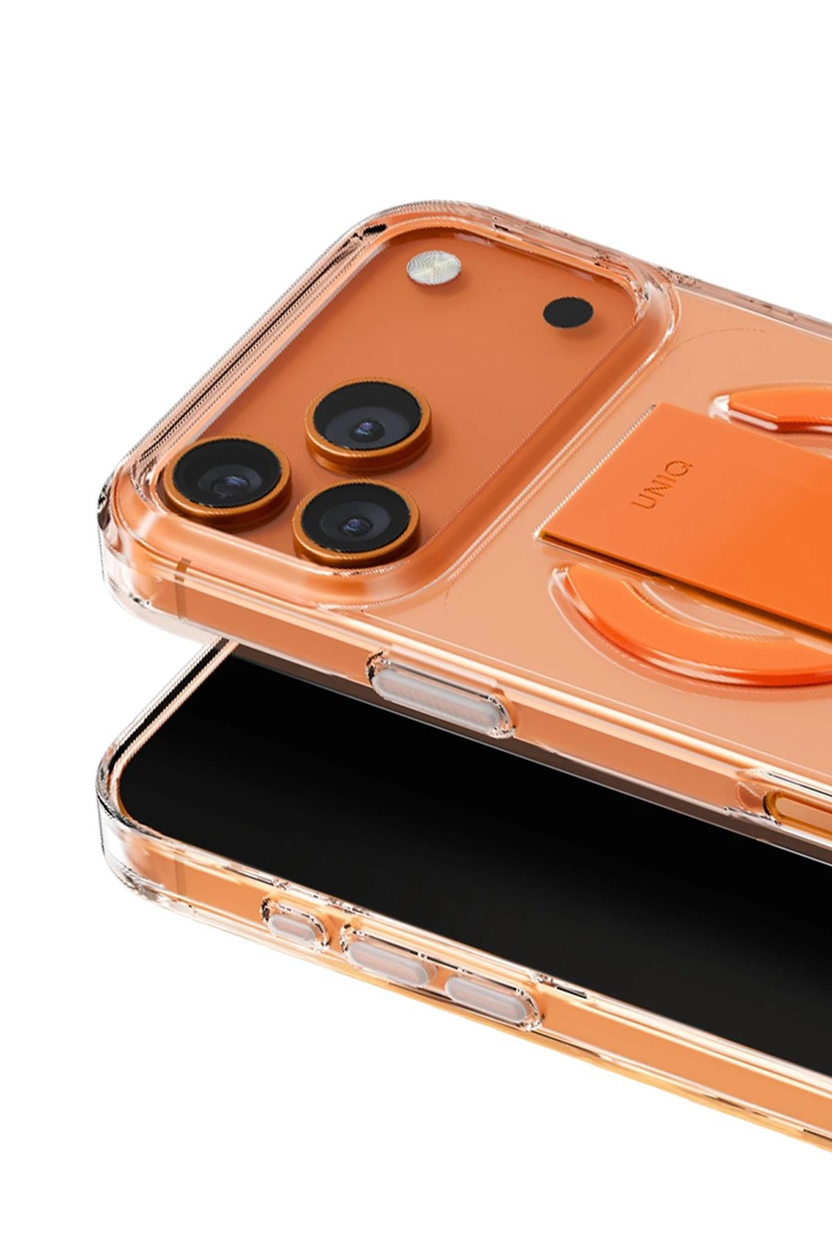 UNIQ MARKA KILIFLAR UNIQUNQ74Uniq Apple iPhone 17 Pro Max MagSafe Uyumlu Heldro Air Telefon Kılıfı - Turuncu