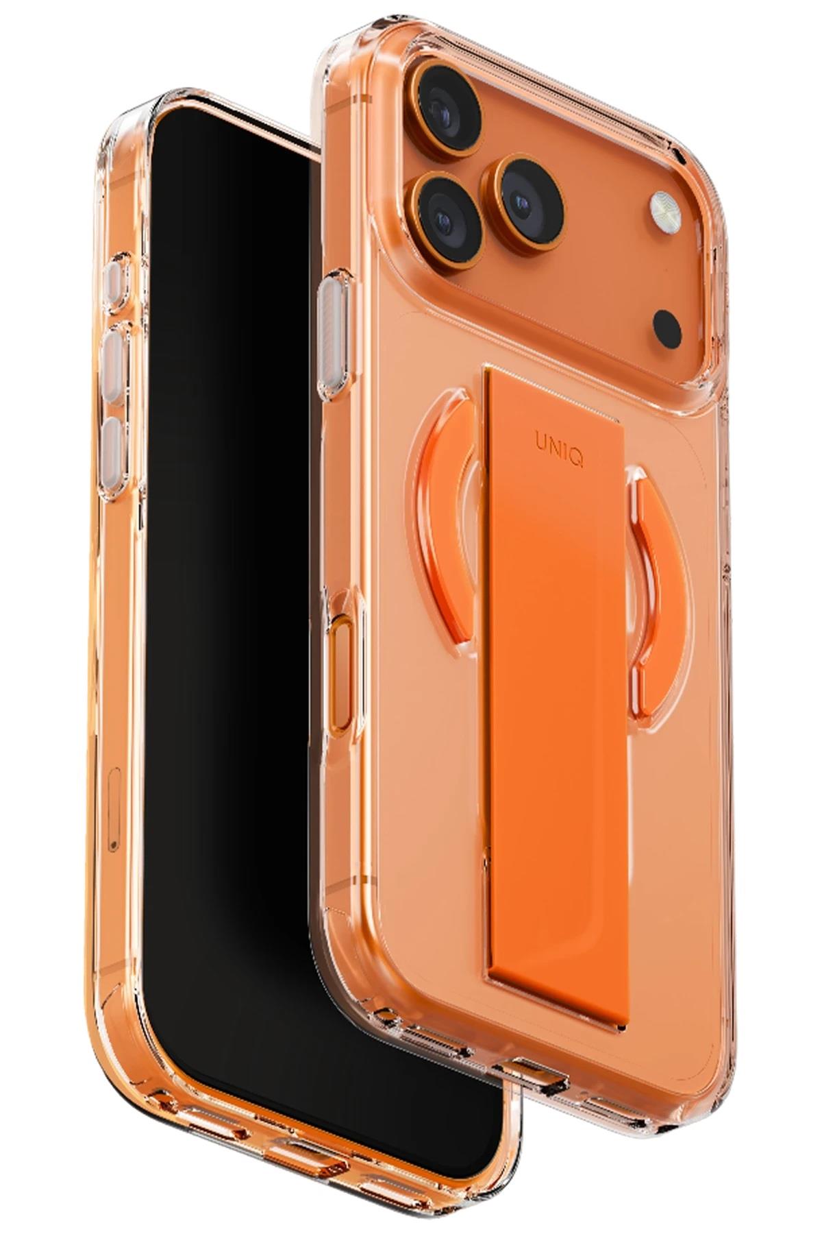 UNIQ MARKA KILIFLAR UNIQUNQ74Uniq Apple iPhone 17 Pro Max MagSafe Uyumlu Heldro Air Telefon Kılıfı - Turuncu