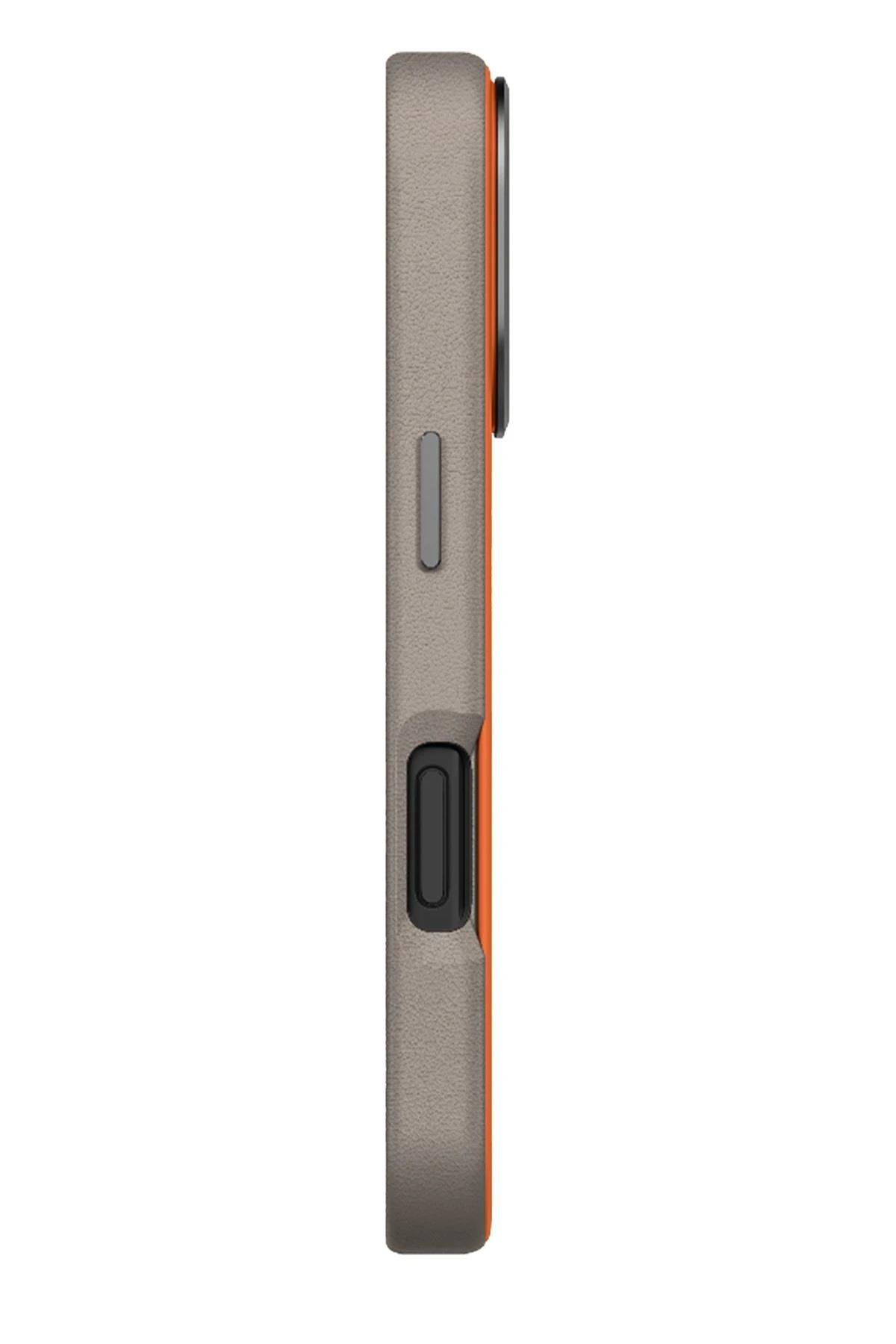 UNIQ MARKA KILIFLAR UNIQUNQ67Uniq Apple iPhone 17 Pro Max MagSafe Uyumlu Lyden DS Deri Telefon Kılıfı – Turuncu