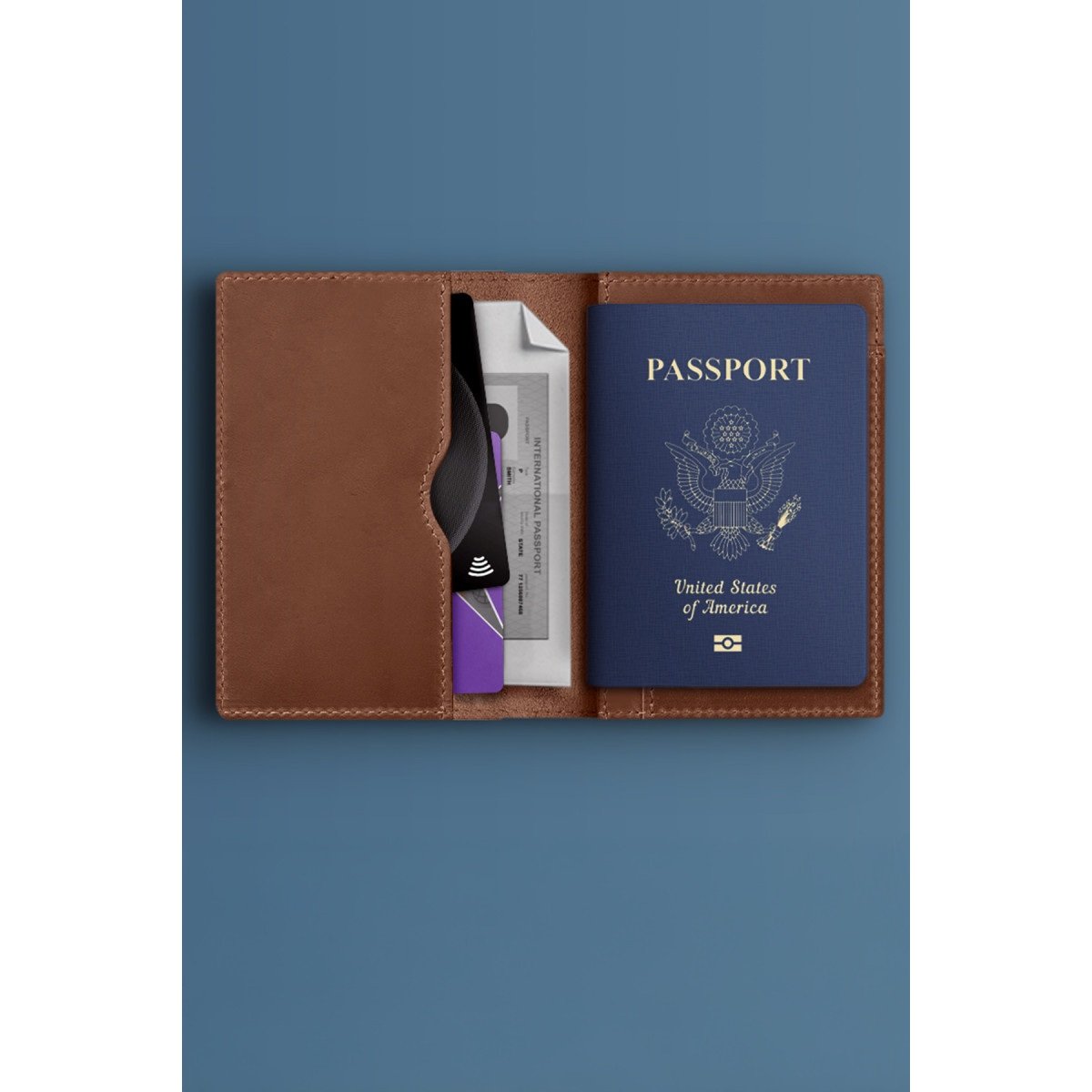 UNIQ MAGSAFE CÜZDANUNIQUNQ142Uniq Belmont RFID-Block Apple Find My Özellikli Vegan Deri Kart & Pasaport Tutucu – Karamel-Bej