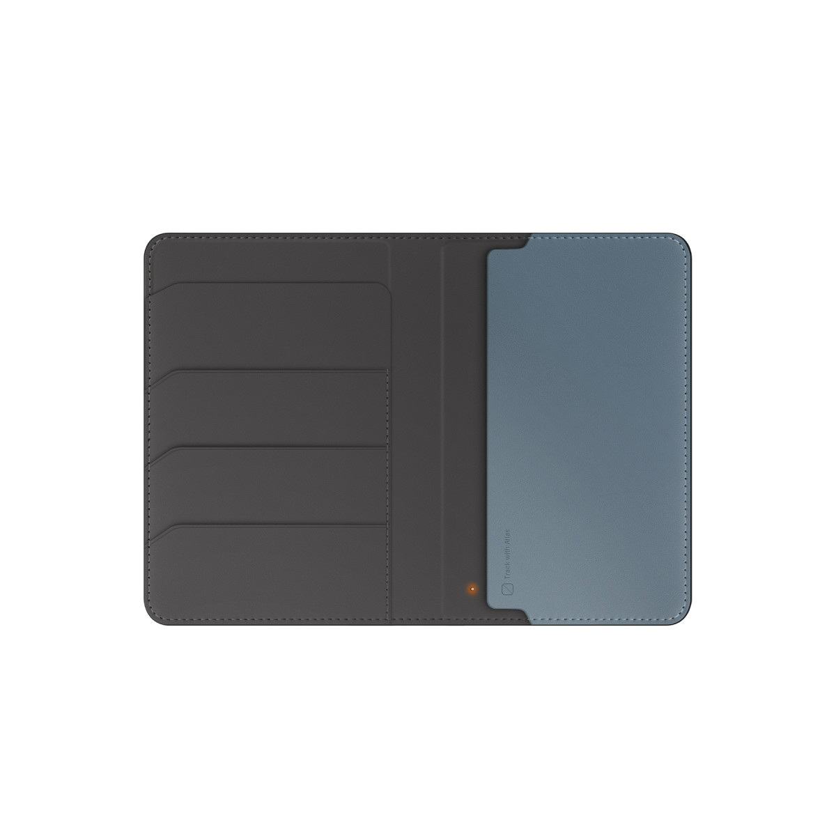 UNIQ MAGSAFE CÜZDANUNIQUNQ141Uniq Belmont RFID-Block Apple Find My Özellikli Vegan Deri Kart & Pasaport Tutucu – Gri-Mavi