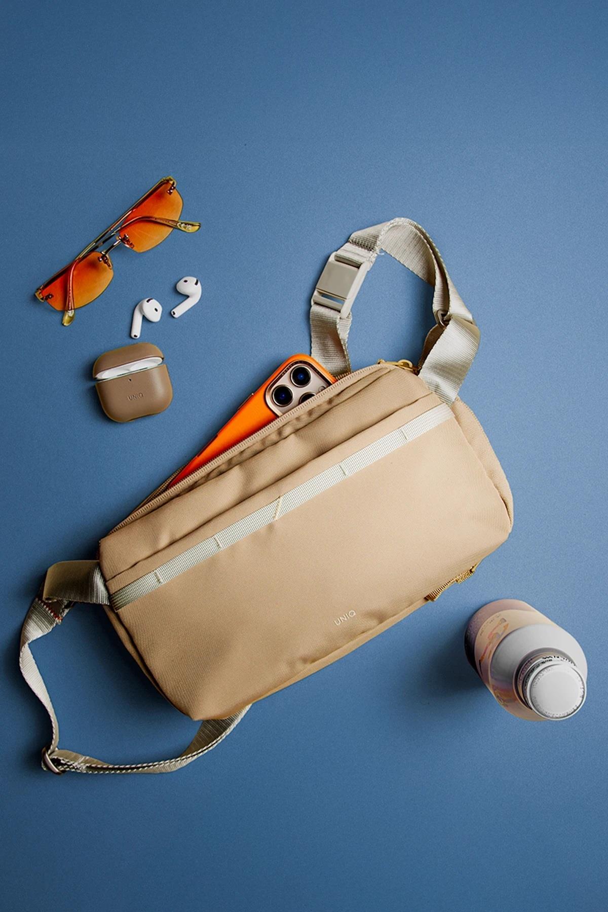 Uniq ÇantaUNIQUNQ94Uniq Denver Canvas Su Geçirmez Günlük Crossbody Bag Omuz Çantası – Çöl Titanyum