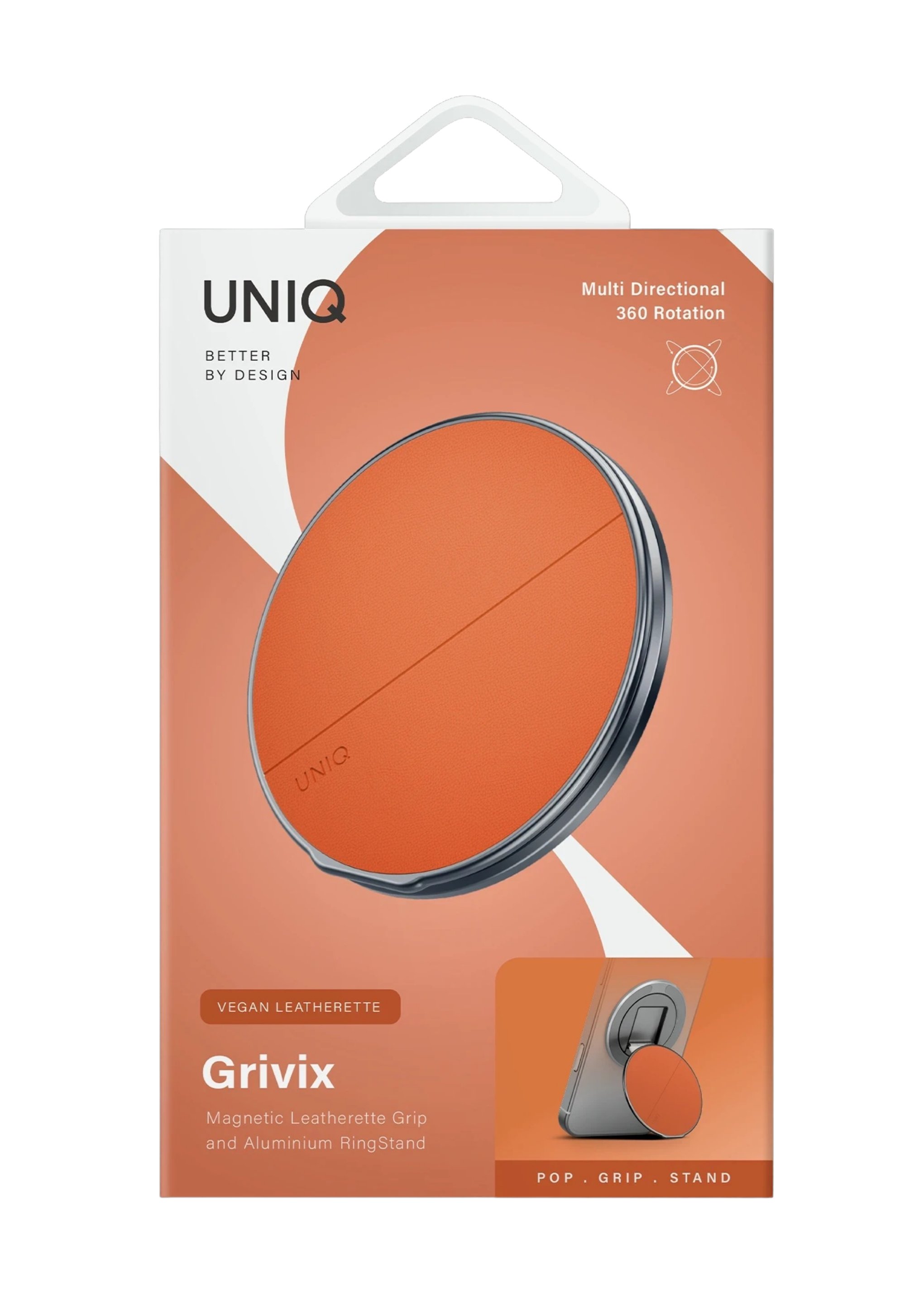 Uniq Stand YüzükUNIQUNQ110Uniq Grivix Classic 360° Manyetik MagSafe Kickstand Yüzük – Turuncu