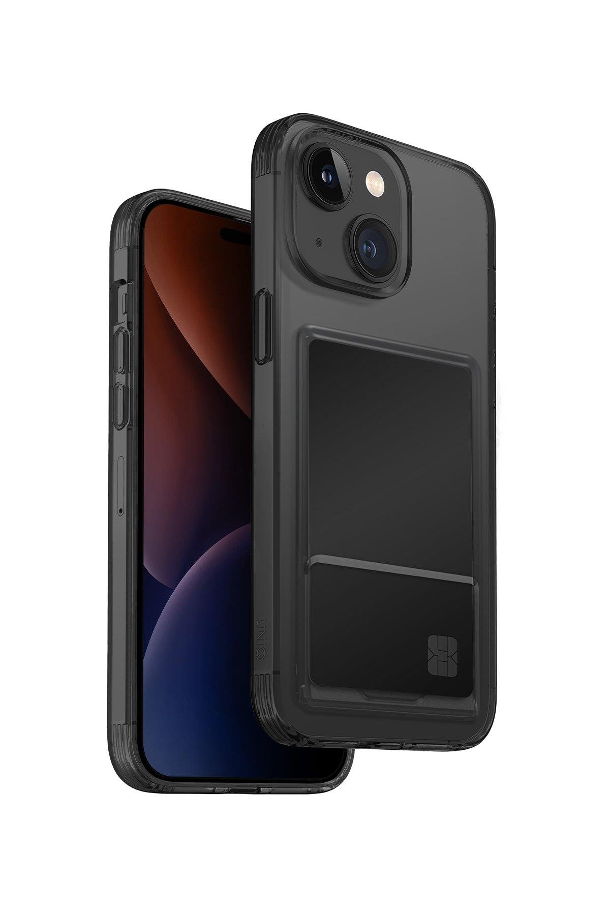 UNIQ MARKA KILIFLAR UNIQUNQ54Uniq iPhone 15 Air Fender Kartvizitli Kapak - Füme