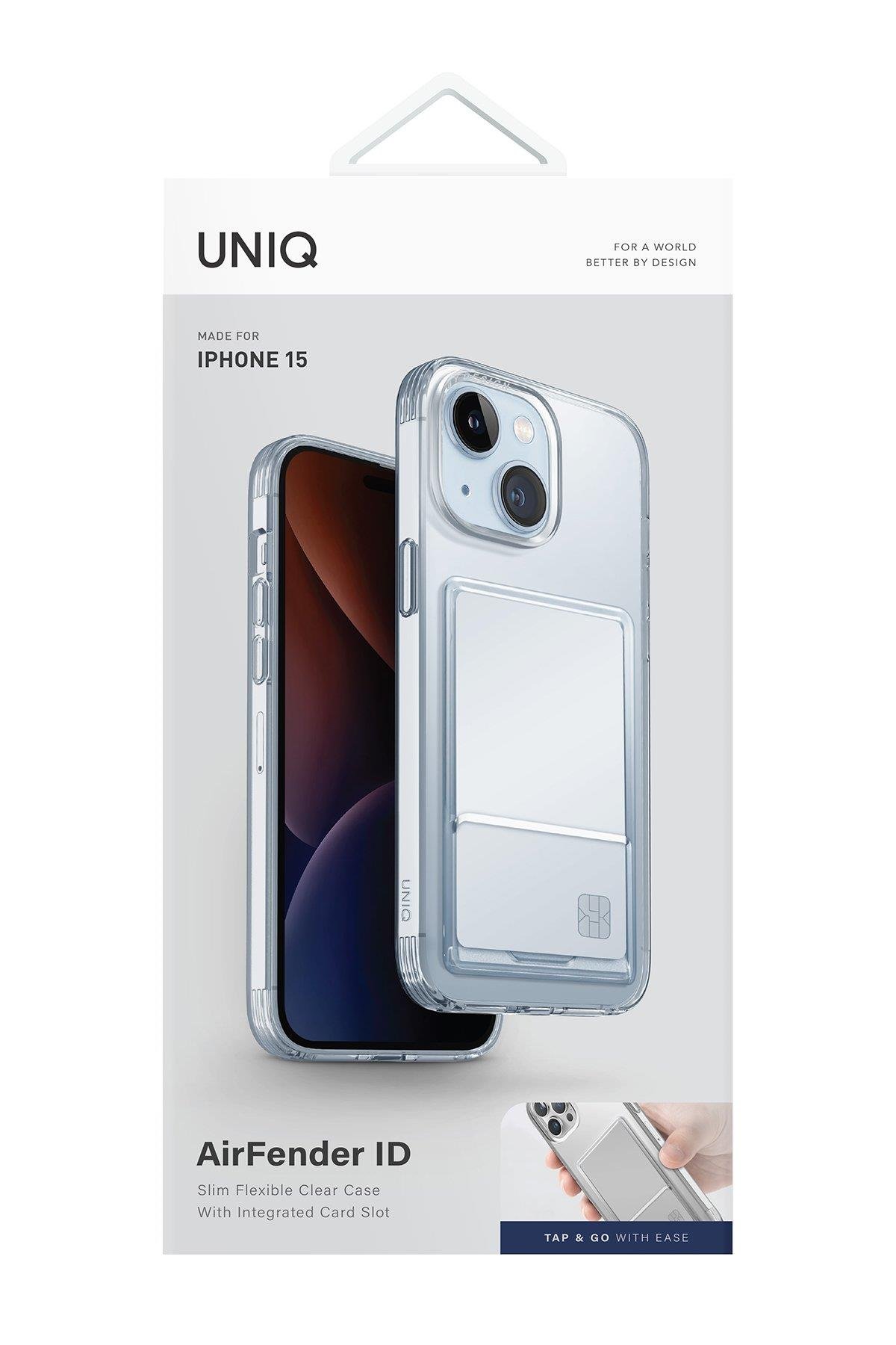 UNIQ MARKA KILIFLAR UNIQUNQ55Uniq iPhone 15 Air Fender Kartvizitli Kapak - Şeffaf