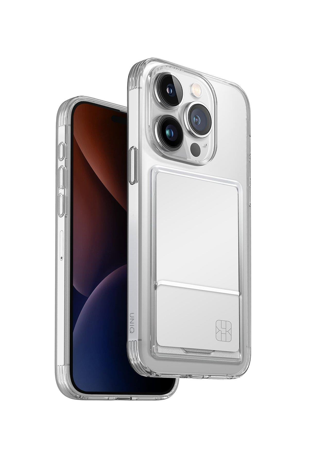 UNIQ MARKA KILIFLAR UNIQUNQ56Uniq iPhone 15 Pro Air Fender Kartvizitli Kapak - Şeffaf
