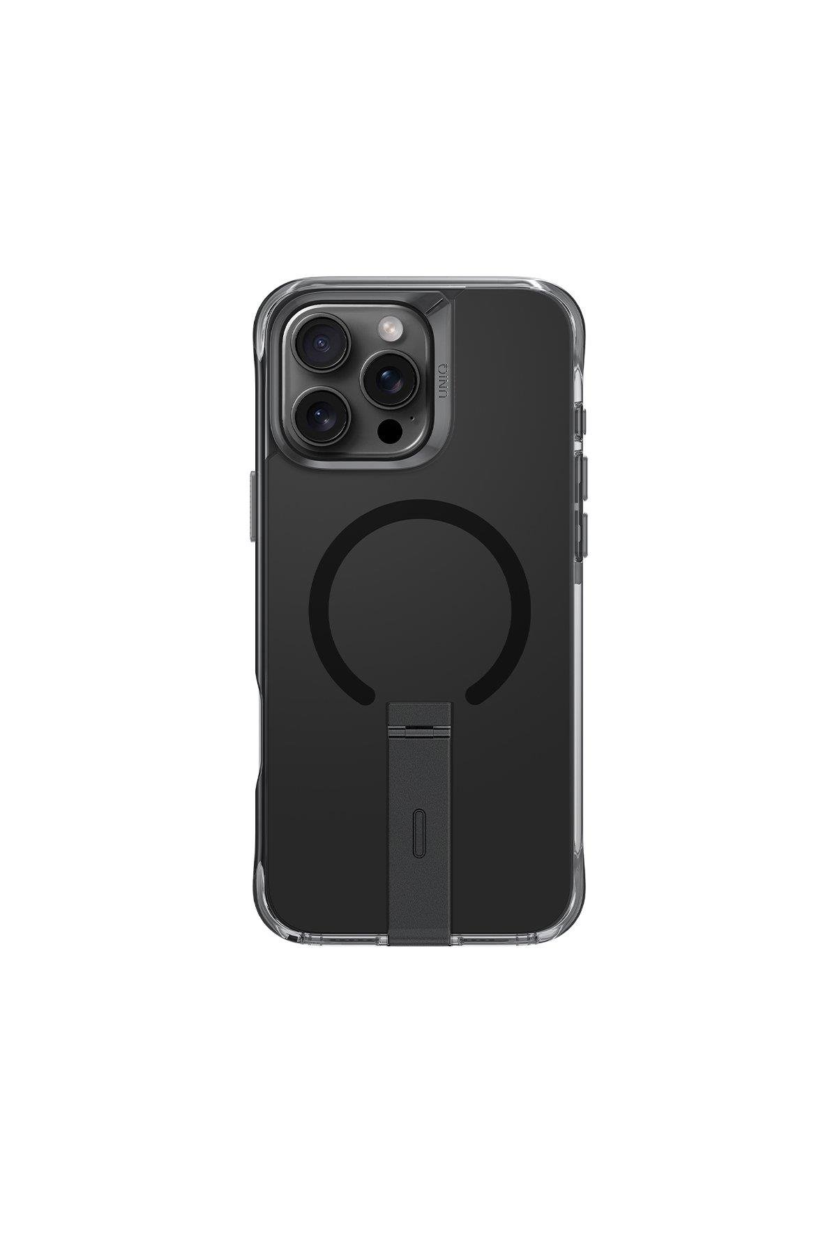 MAGSAFE KILIFLARUNIQUNQ30Uniq iPhone 16 Pro Eleva Standlı Magsafe Kapak - Siyah