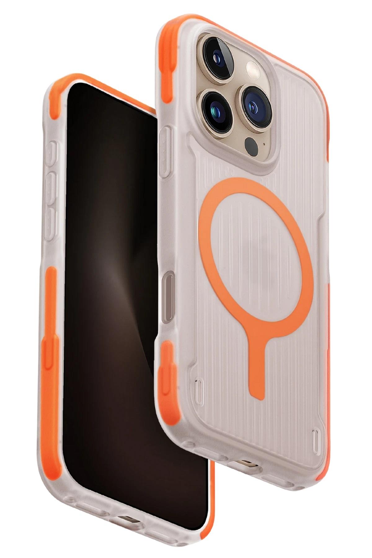 UNIQ MARKA KILIFLAR UNIQUNQ34Uniq iPhone 16 Pro Max Combat Active Magsafe Kapak - Turuncu