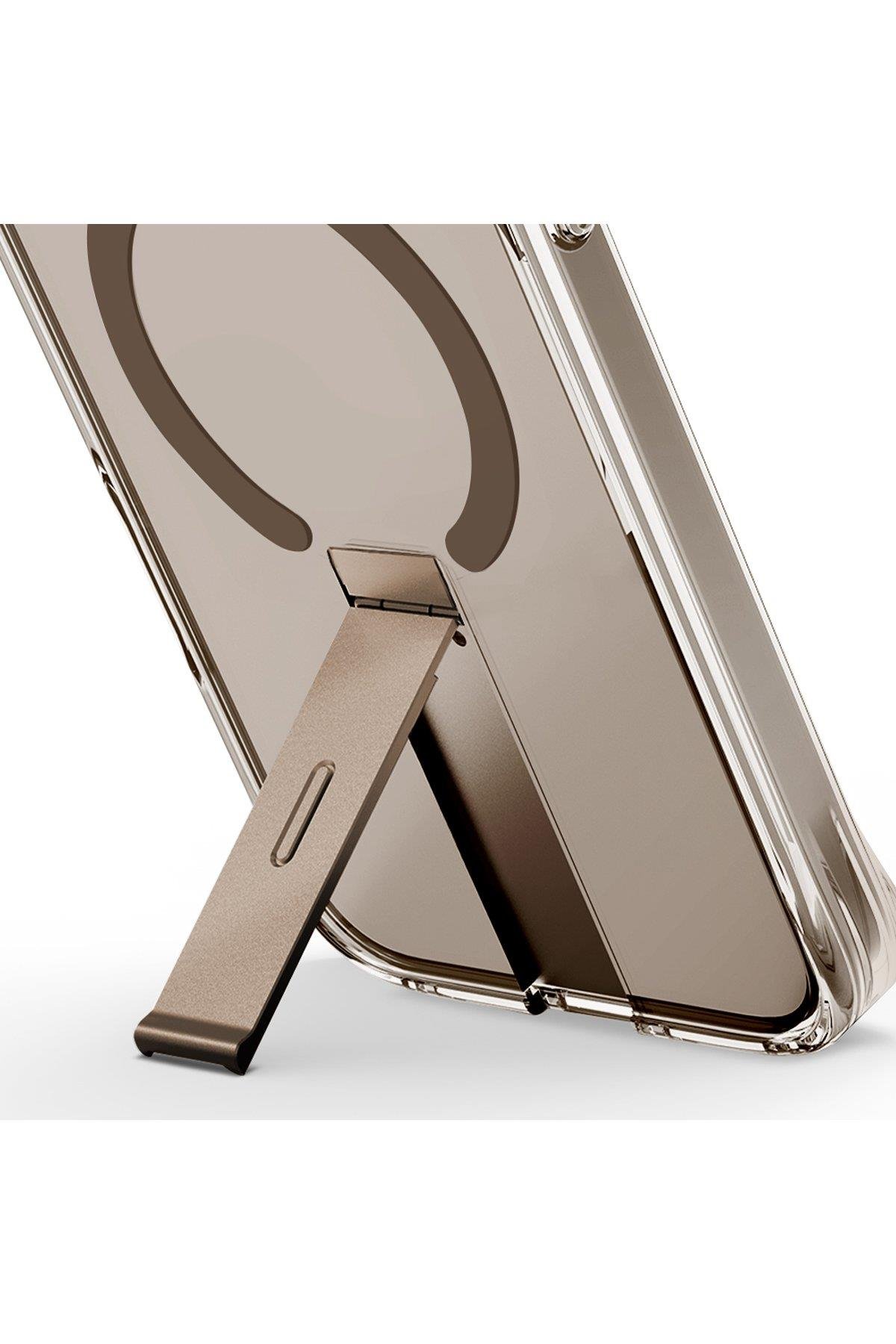 UNIQ MARKA KILIFLAR UNIQUNQ32Uniq iPhone 16 Pro Max Eleva Standlı Magsafe Kapak - Gold