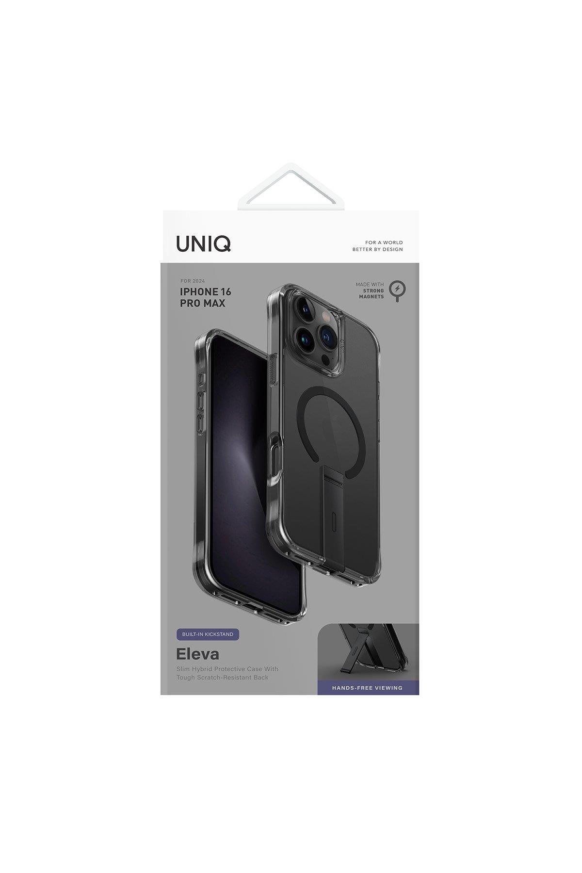 UNIQ MARKA KILIFLAR UNIQUNQ29Uniq iPhone 16 Pro Max Eleva Standlı Magsafe Kapak - Siyah