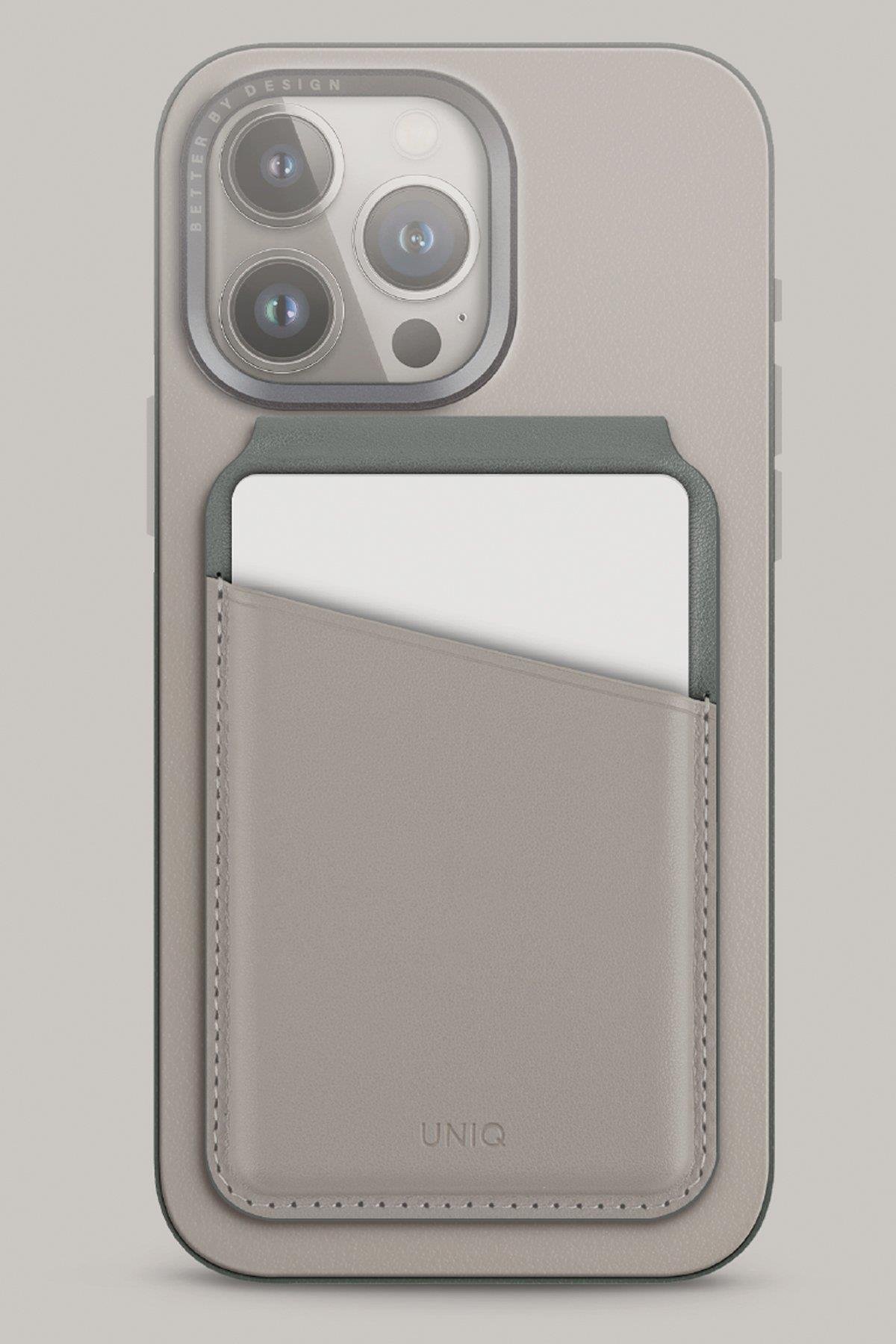 UNIQ MAGSAFE CÜZDANUNIQUNQ48Uniq Lyden DS RFID-Block Manyetik Kartlıklı Stand - Bej