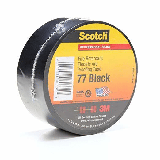 3M Scotch 77 38mmX6mt Siyah Yangın Geciktirici Bant