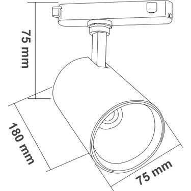 ACK AD30-01101 30W Led Ray Spot Armatür Siyah 3000K Günışığı