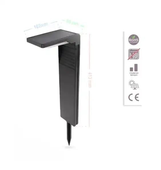 ACK AG60-03801 8W/H Solar Led Bahçe Armatürü Kazıklı 3000K Günışığı