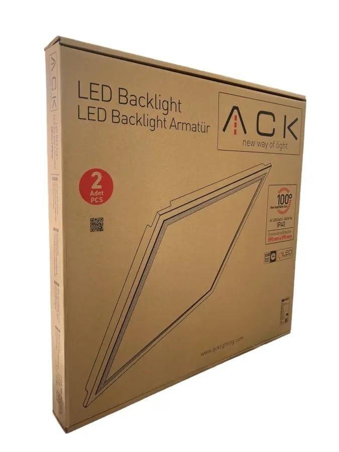 ACK AP20-46610 42W 60x60 cm Sıva Altı Backlight Led Panel 4000K Kırık Beyaz Işık