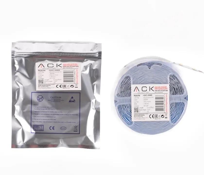 ACK AS01-00800 12W/mt 12V 60 Ledli Şerit Led 3000K Günışığı