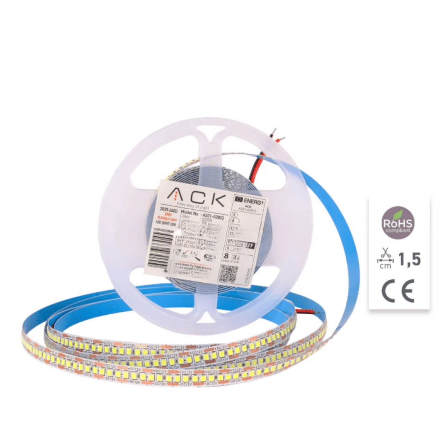 ACK AS01-02803 16W/mt 12V 240 Ledli Şerit Led 6500K Beyaz Işık