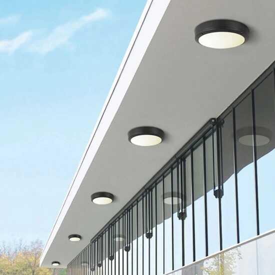 ACK AT10-51831 18W Siyah Led Tavan ve Duvar Armatürü 6500K Beyaz Işık IP65