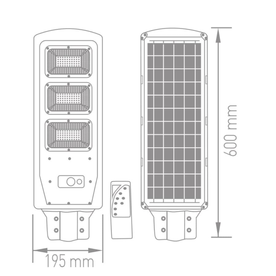 ACK AT42-09031 90W Solar Sokak Armatürü 1120 Lümen 6500K Beyaz Işık IP65