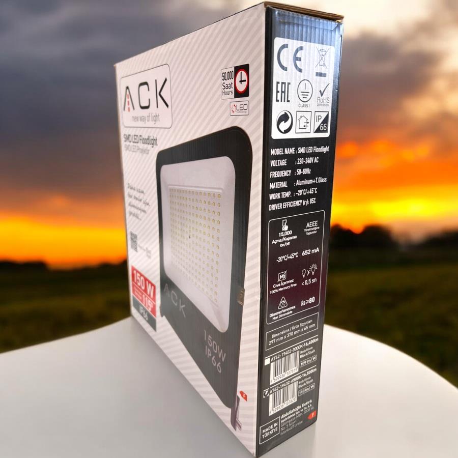 ACK AT62-19432 150W Led Projektör 6500K Beyaz Işık
