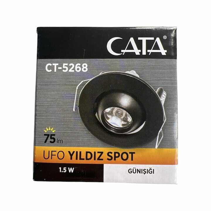 Cata 1,5W Power Led Ufo Spot Siyah Kasa (Hareketli) (Günışığı) CT-5268G